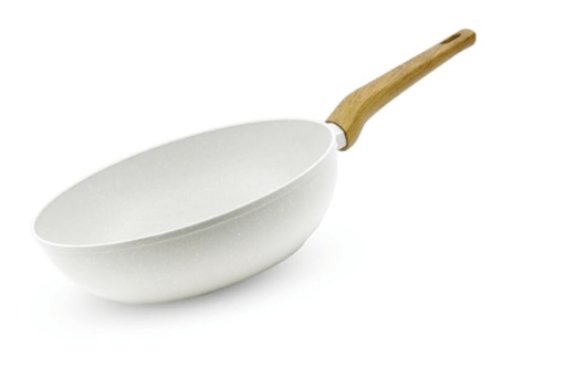 BERGNER Naturally Forged Aluminum 28cm (3 L) Wok, Marble Non-Stick Coating, Less Oil Use, Scratch Resistant and Durable, Soft Touch Handle, Easy to Clean - Induction Bottom, Free Non-Woven Trivet